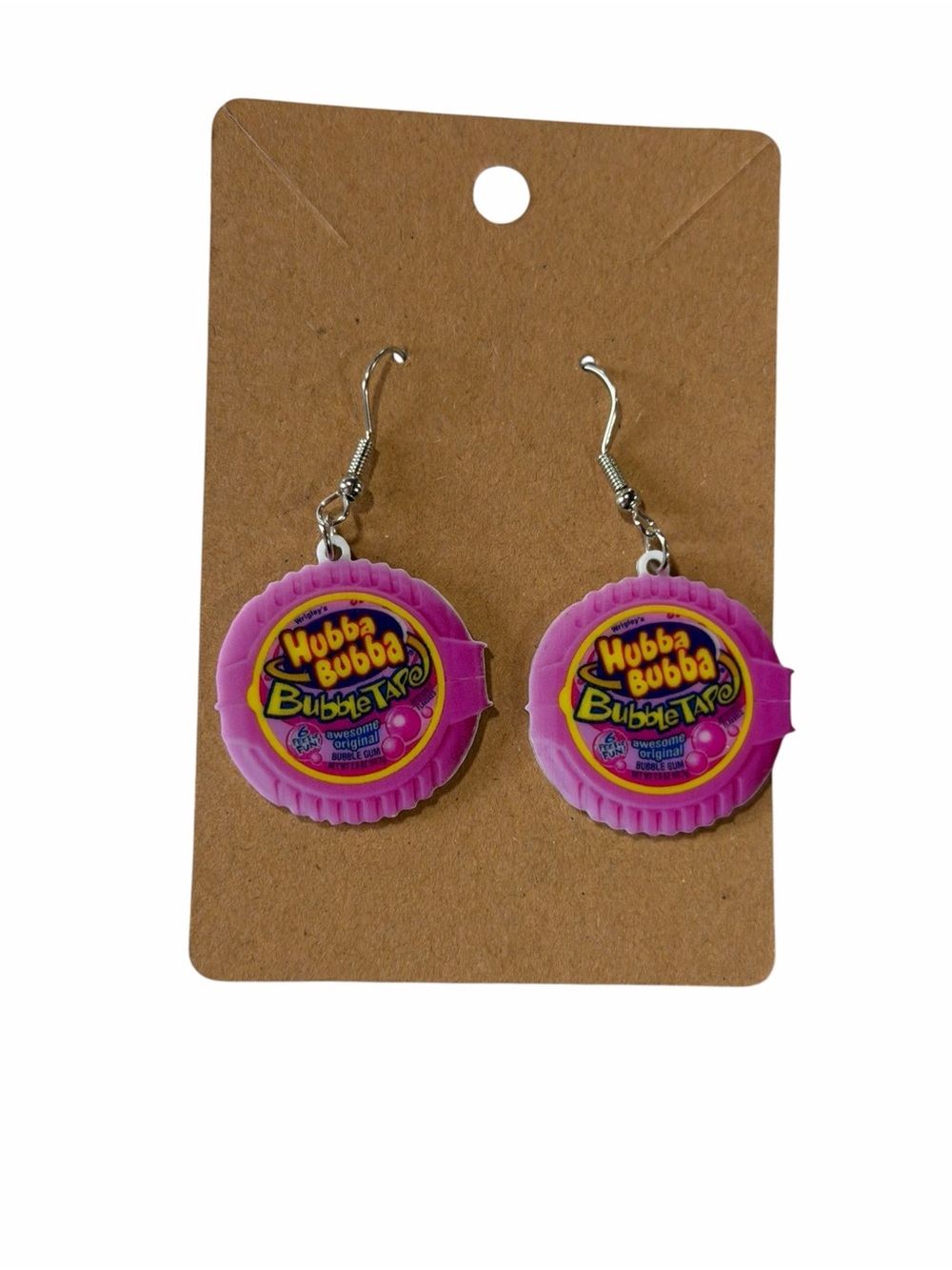 Pink Bubble Tape Novelty Earrings